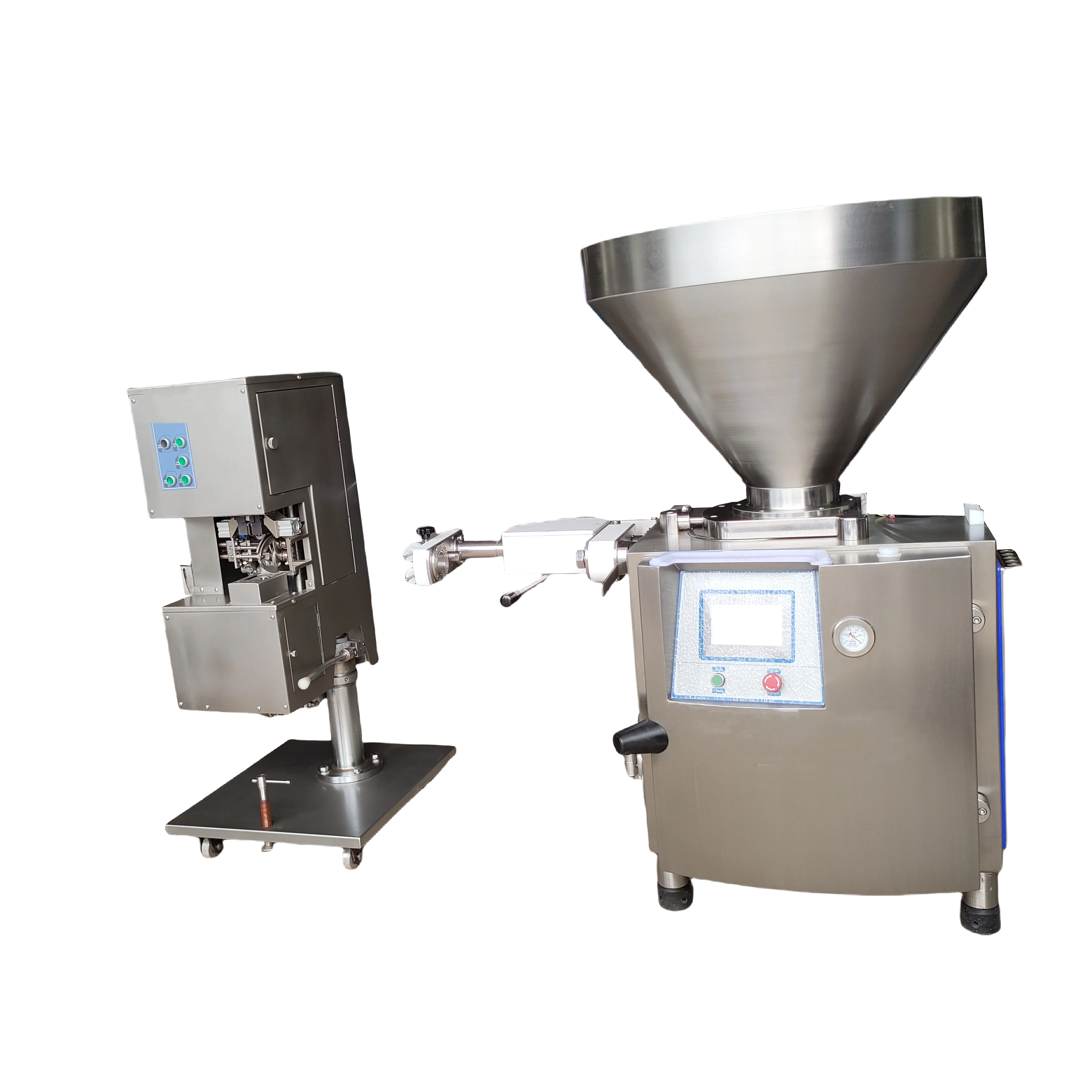 Commercial Vacuum Sausage Stuffing Machine/Ham Vacuum Filler/Sausage Filler and twister for sausage making processing line