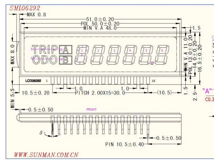 Manufacturer Custom mono 7 Segment E Bike Scooter Electric 500cc Motorcycle 150 Fz Speed Meter Speedometer Lcd