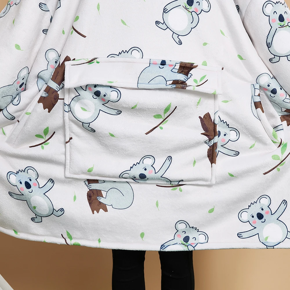 Super Wearable Sweatshirt Sherpa Oversized Fluffy Plush Breathable Comfortable Hoodie Blanket