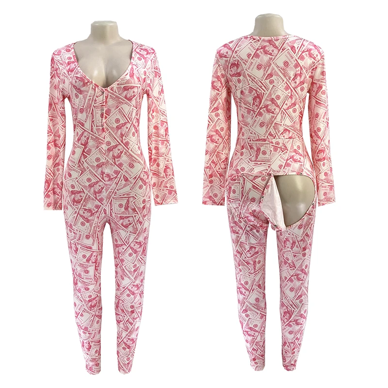 Custom plus size sexy p valley onesie wap onesie with butt flap long sleeve onesie for women with butt flap