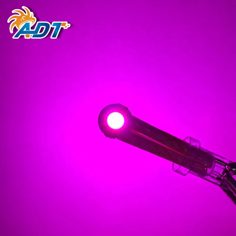 ADT Transparent base insert t10 194 #555 2Leds 5050SMD Pinball 6.3 V Flexible 360 Angle pinball led lamps Light Purple