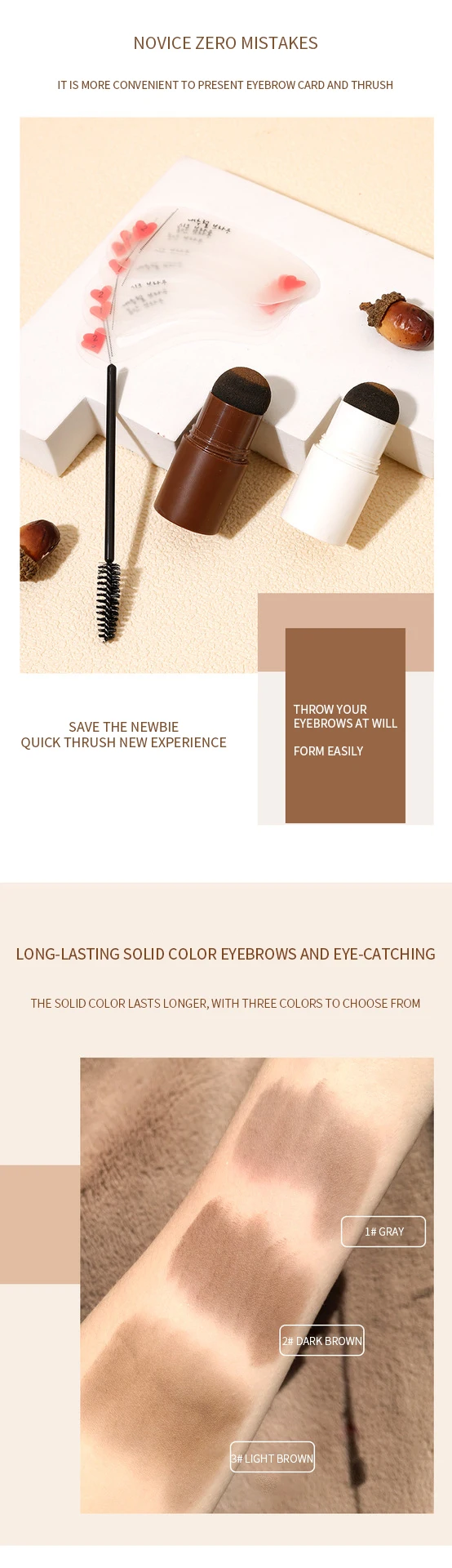 Wholesale Hair Line Shadow Powder Brow Henna Powder Private Label Eyebrow Stamp and Stencil Kit