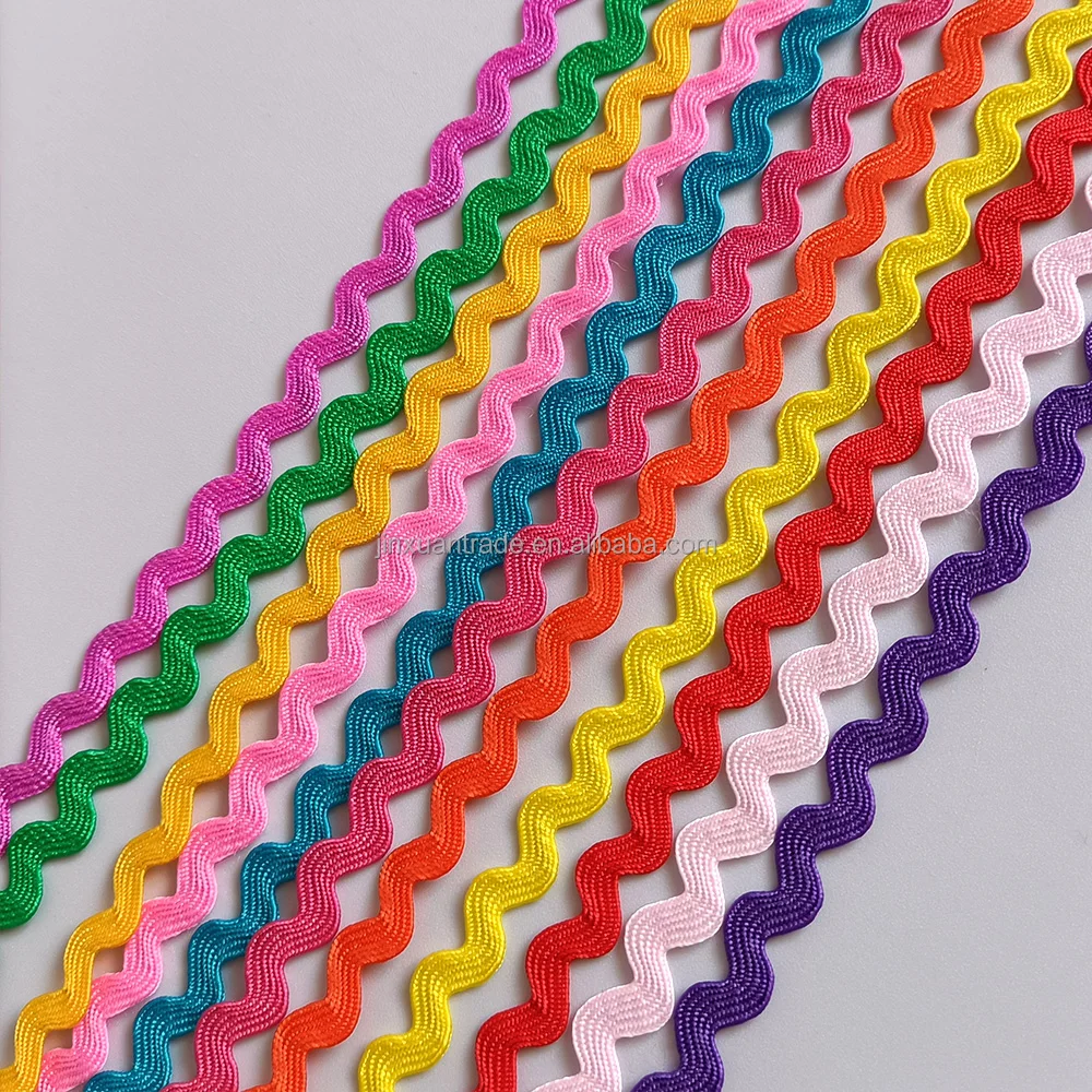 Cheap Price PP Rick Rack Lace  Multi color 1/4 inch  5mm Ric Rac Trim Zig zag Ribbon for Skirt