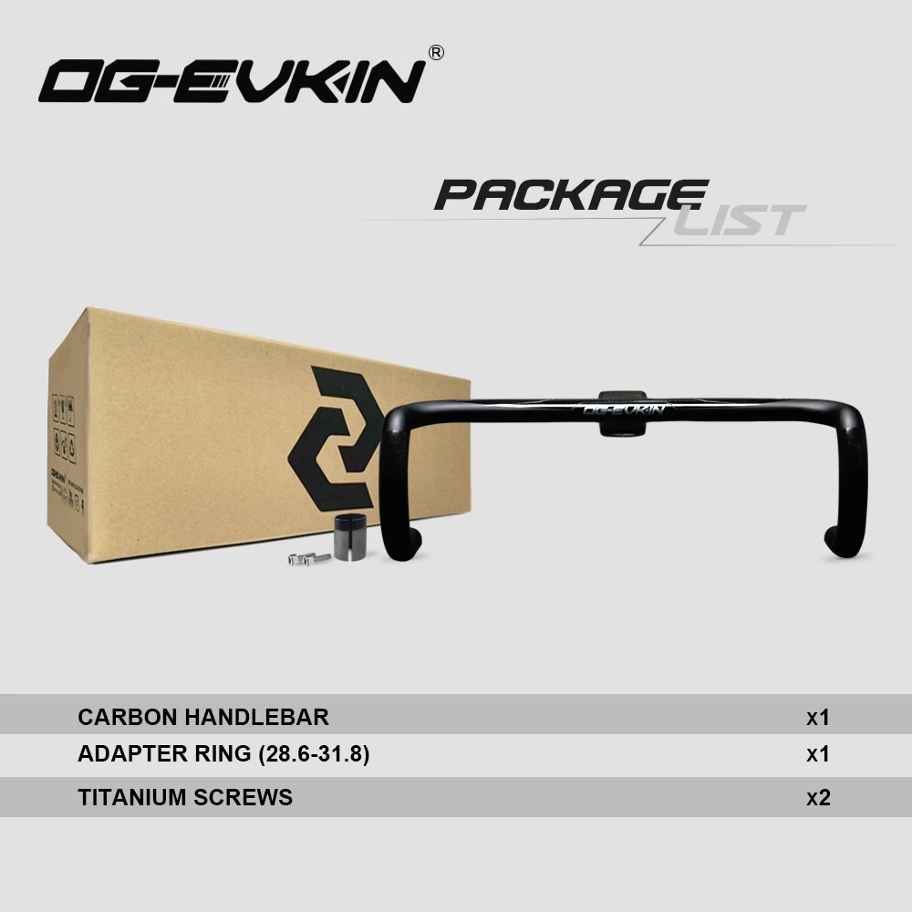 OG-EVKIN HB-1300 Carbon Road Bike Integrated Handlebar OD2 28.6/31.8mm Handlebars For Road Race Bicycles Handle Bar Bicycle Part