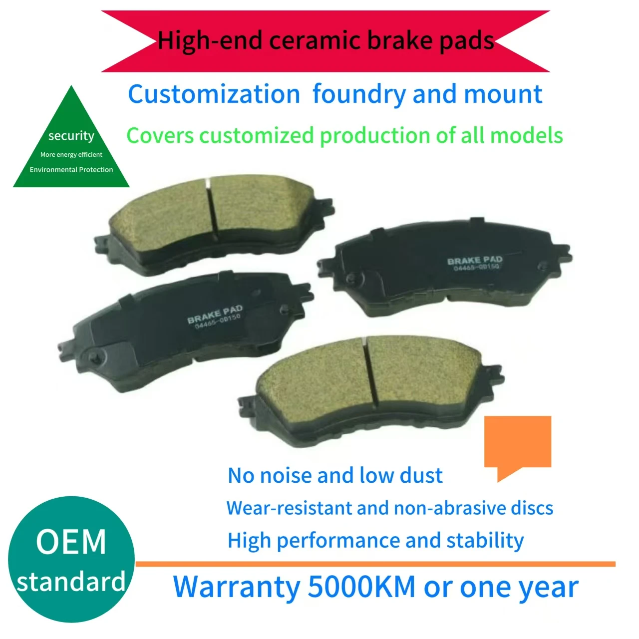 cars spare parts systems brake pads manufacturer 58101-C5A00 58101C5A00 D1962 58302-C5A00 58302C5A00 D1302 Brake Pads