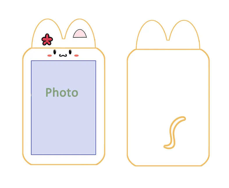 cute club photocard holder embroidered fabric rabbit fox doll fluffy collect card holder kpop plush photocard holder