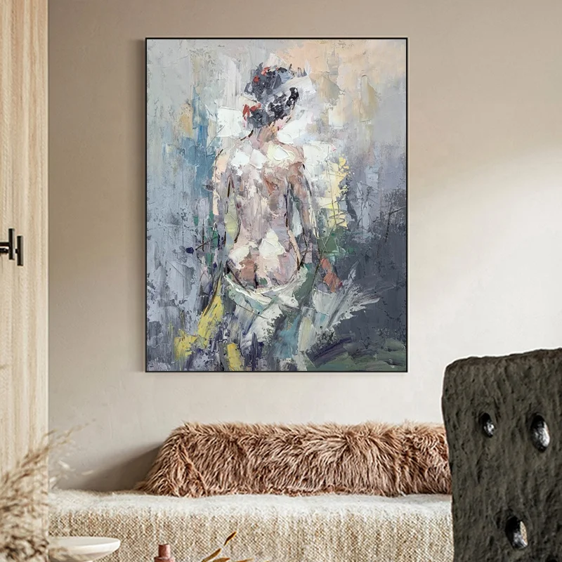 Abstract nude paintings sex Art Chinese Girl Women Body Oil Painting Outdoor Wall Art on Canvas for Bathroom Home Decor