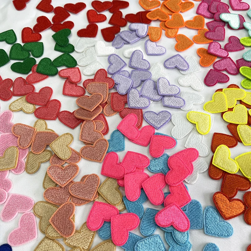 Iron On Embroidery Cartoon Spring Brilliant Color Positive Energy Good Viber Flower Smile Heart Patch For Hat Cloth Bag