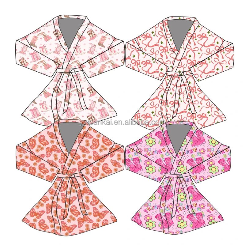 Custom Print Children Fleece Sleepwear Fall Winter Kids Boys Girls Pyjamas Hooded Bathrobe