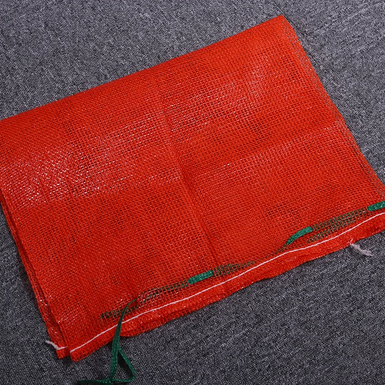 Promotional raschel pp woven Red mesh bag for vegetables and fruits