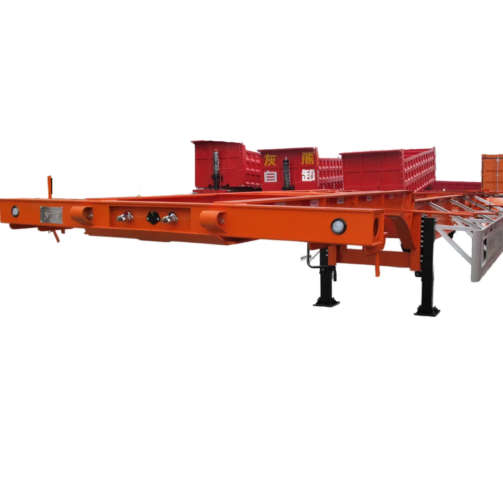 New Frame Flat Trailer 40FT 3 Axles 60t Container Transport Trailer