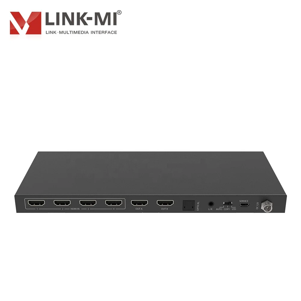 LINK-MI 4 в 2 Выход HDMI матричный коммутатор с аудио экстракт/уменьшить размер/дуги/Иди 4K2K @ 60 Гц YCbCr 4:4:4 HDCP2.2/1 и DVI 1