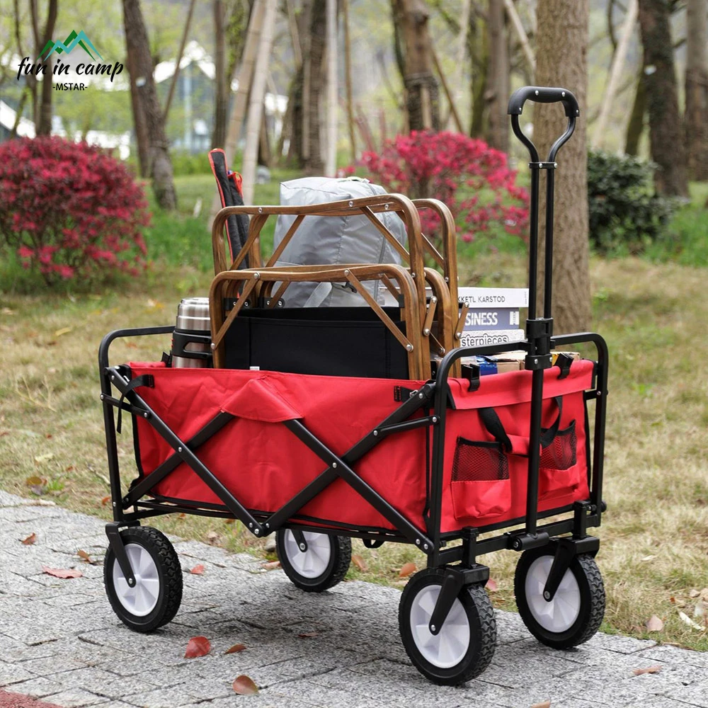 New Design Outdoor Foldable Carts Wagon Folding Multipurpose Camp Wagon Cart Garden Utility Wagon Yard Cart