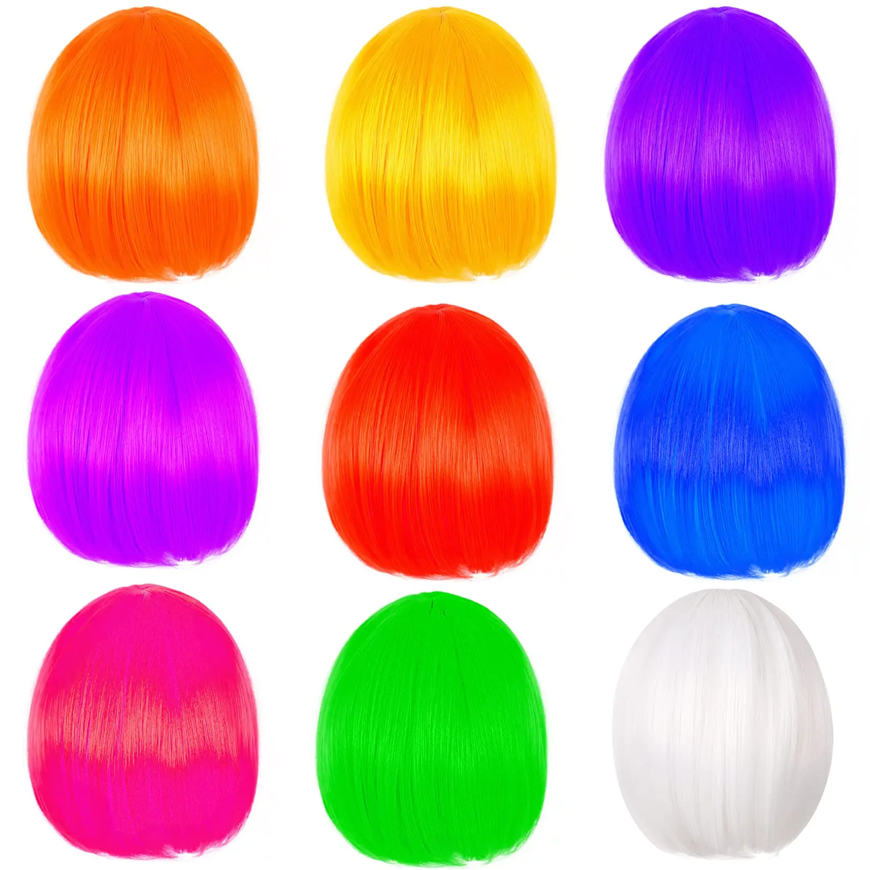 Cheap Colors Fancy Dress Costume Short Bob Synthetic Carnival/Halloween Party Wigs