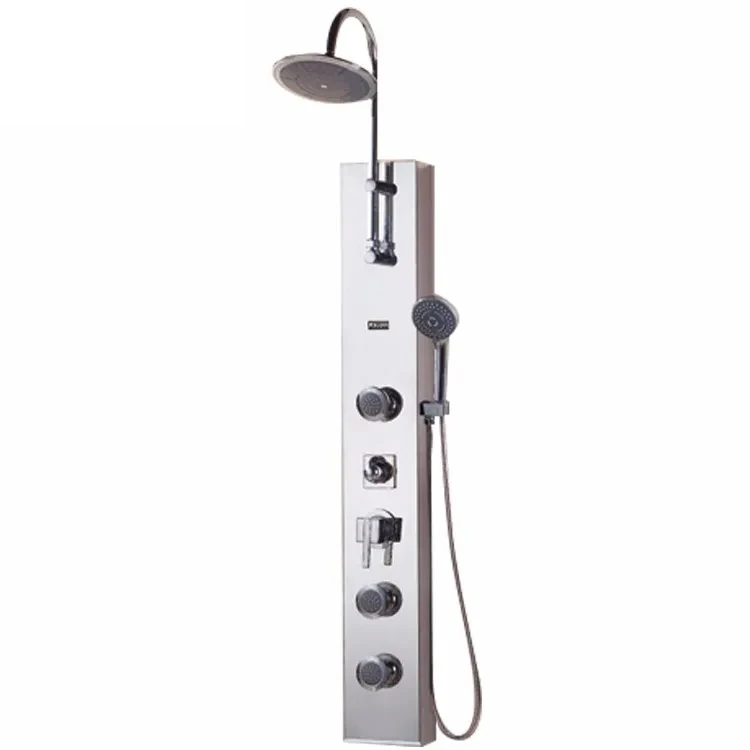 Металлическая Душевая система умная многофункциональная Массажная струя золотистая душевая панель из нержавеющей стали