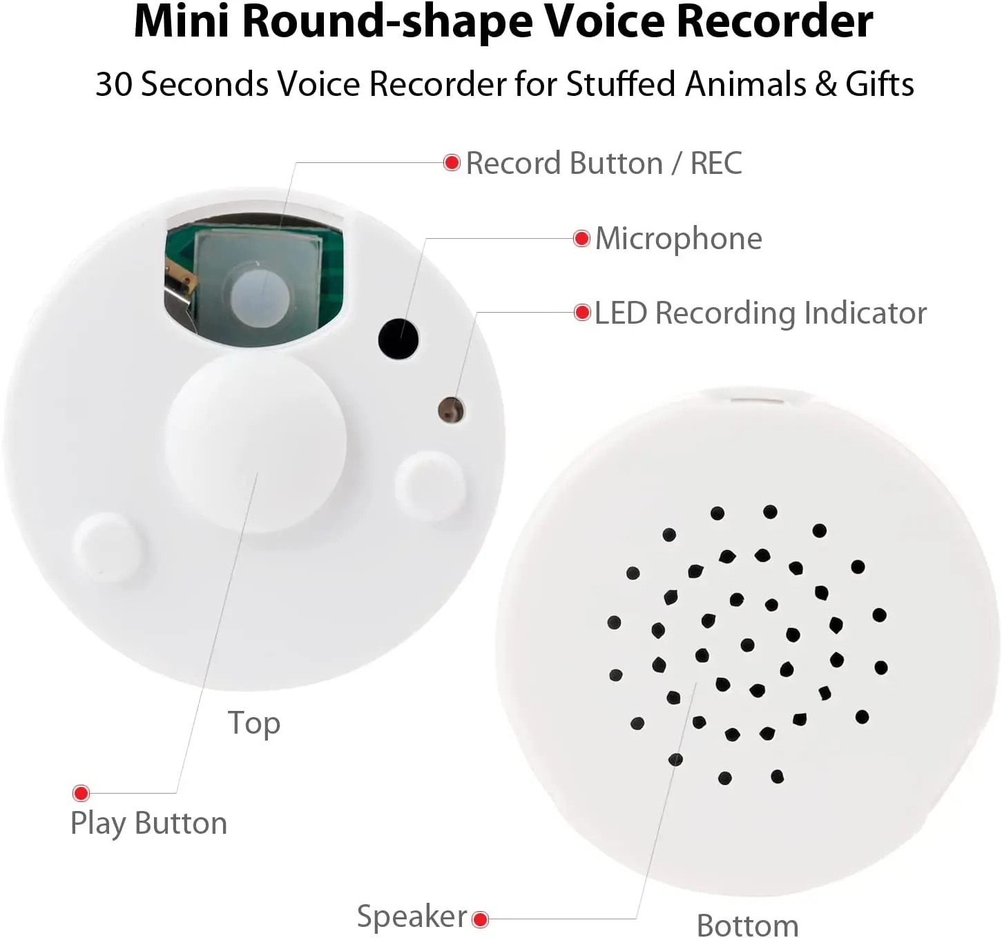Build A Teddy Bear Voice Recorder 30 Seconds Toy Voice Box for Stuffed Animal