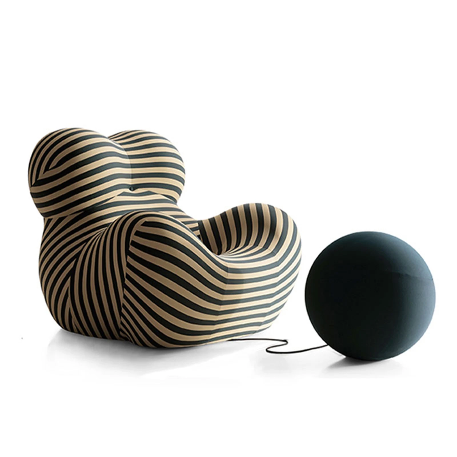 Leather Stripe Luxury Chair Lounge Single Recliner Sofa Chair For Sale