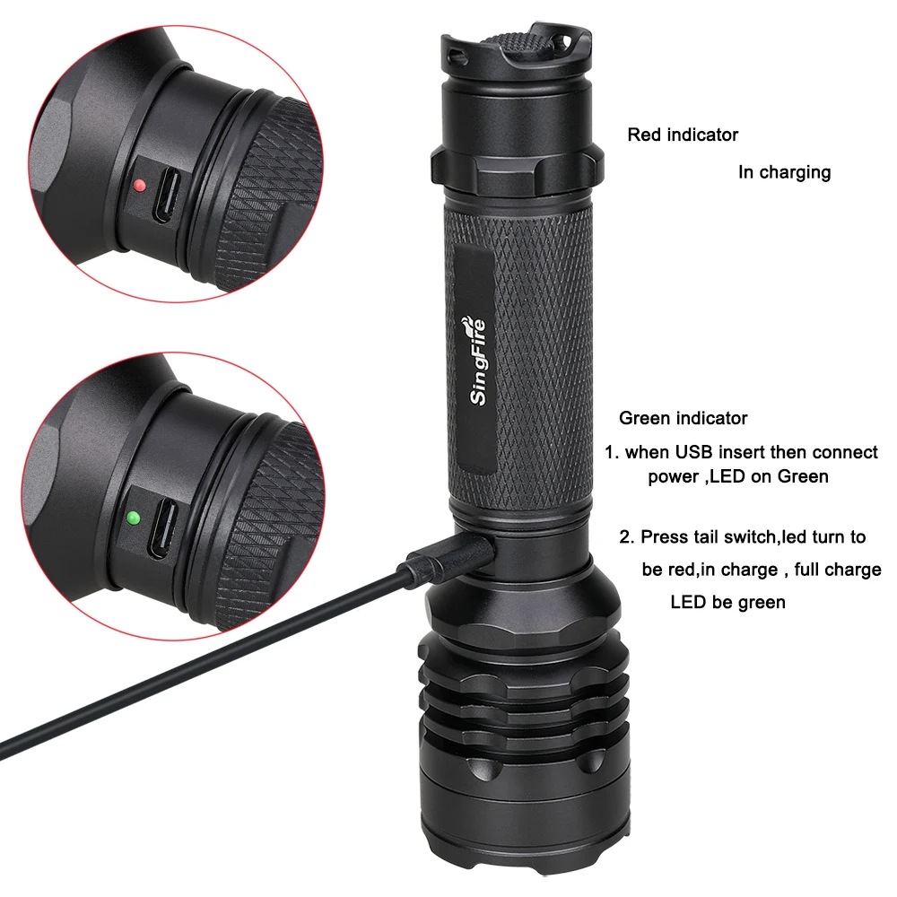 
New 1200 Lumen Type-C USB 21700 rechargeable tactical 5-Mode Handheld led torch Flashlight 