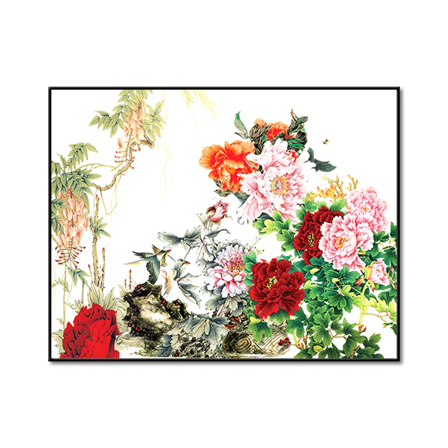 Наборы для вышивки крестиком, вышивка «сделай сам», 11CT штампованный комплект и 14CT подсчитанный Набор для украшения дома, шаблоны, цветы NCMF160