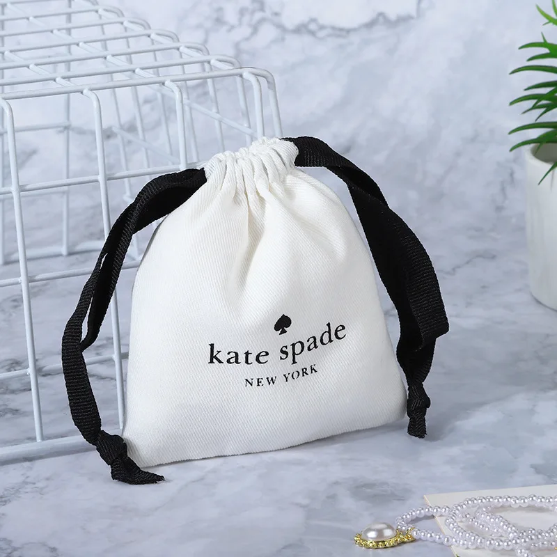 Organic cotton dust bags custom logo printing cotton jewelry packaging pouch