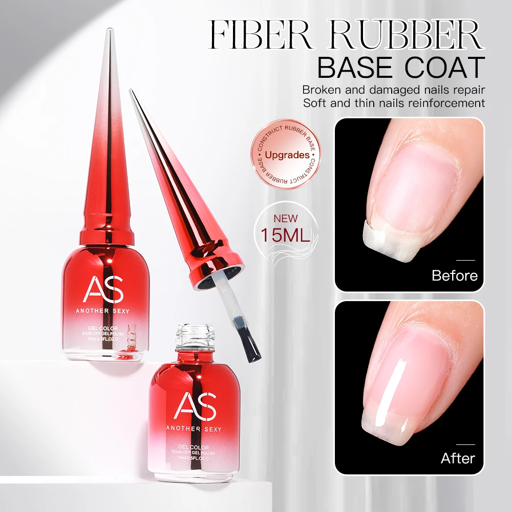 Private Label Fiber Rubber Base Gel for Broken Nail Repaired Fiberglass Clear Quick Build UV Construction Gel Soak Off Varnish