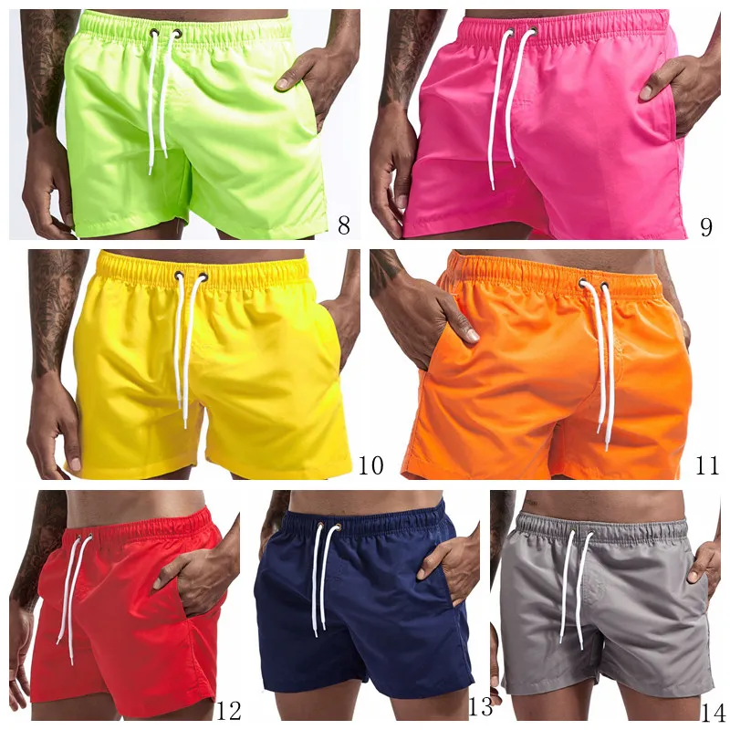 
quality men fashion beach pants 100% polyester breathable solid color large size quick-drying swimming fitness shorts for men 