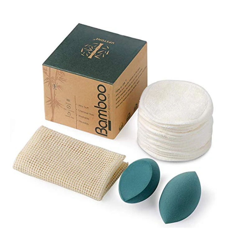 Reusable Round Sanitary Zero Waste Velour Velvet Washable Biodegradable Cleaning bamboo Cotton Makeup Remover Face Pad
