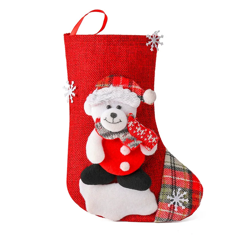 Christmas Candy Gift Socks Large Santa Claus Snowman Christmas Stockings For Sublimation Tree Decorations Christmas Stockings