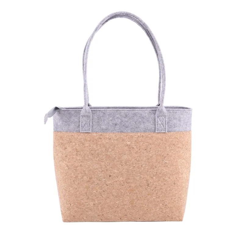 Shopping Bags Lady Women Handbags Popular Felt and Cork Products Handmade Fabric Fashion Customized Logo
