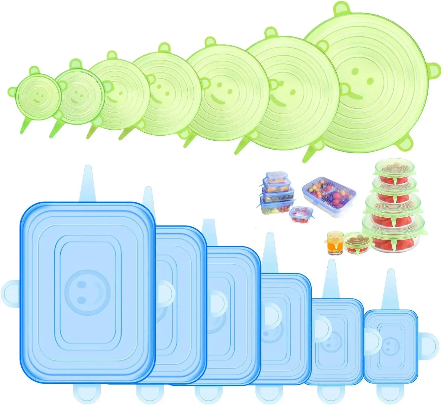 Factory direct price food-grade bottle closures cover seal reusable silicone stretch lids for bowls cups cans