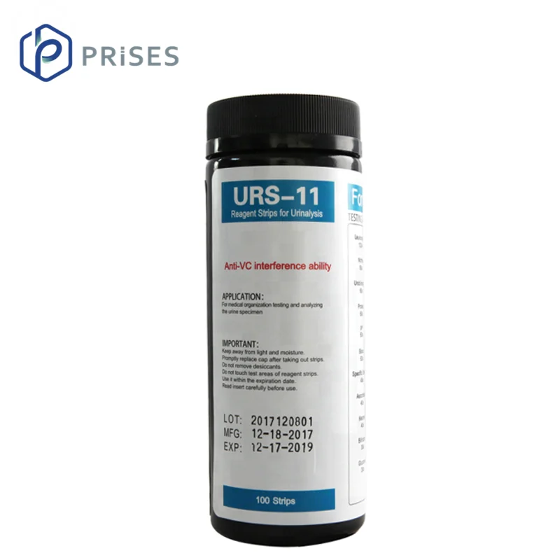 Leukocytes/Nitrite/Urobilinogen/Protein/pH/Blood/Specific Gravity/Ascorbate/Ketone/Bilirubin/Glucose Urinalysis Urine Test Strip