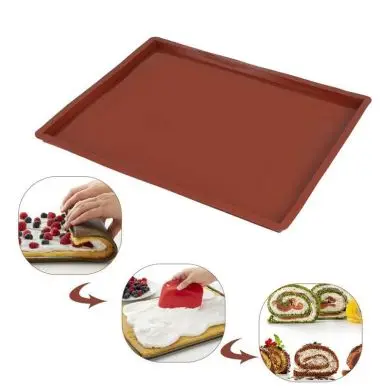 4 colors available Cake roll Swiss roll cake roll silicone mold Painted mat Kitchen baking tools