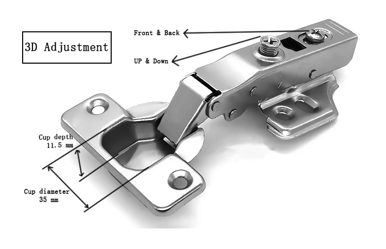 Hinge Soft Closing 3D Adjustable Cabinet Hinge Damper Foshan Hinge