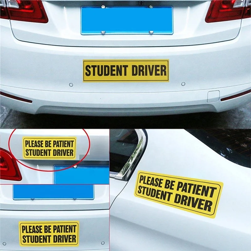 Student driver magnets reflective car widow stickers