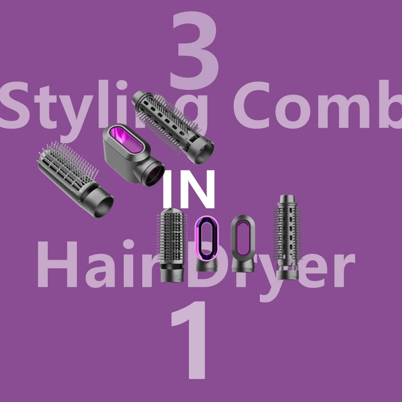 2022 New Coming 3 in 1 Multi-functional Hair Straightener Hot Air Comb Automatic Curling Iron Straight Curl Styling Hair Dryer