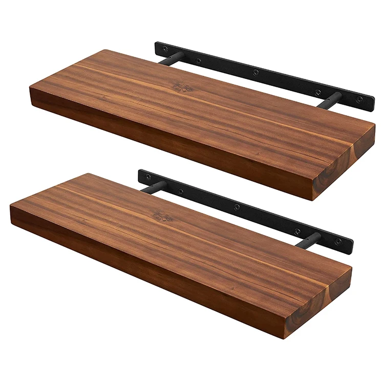 High quality bedroom storage decorative bookshelf wooden floating wall shelf