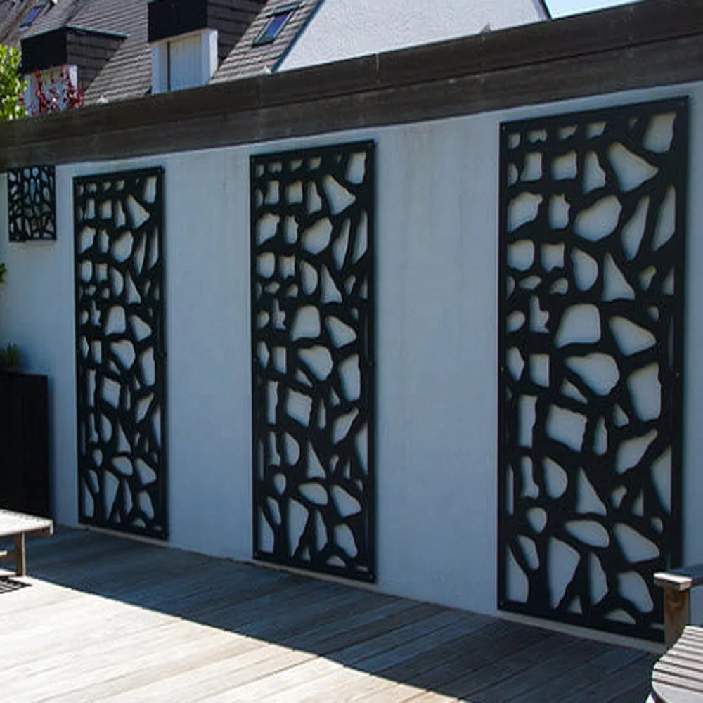 laser cutting decorative privacy home outdoor garden art pattern powder coated aluminum alloy sheet metal fence