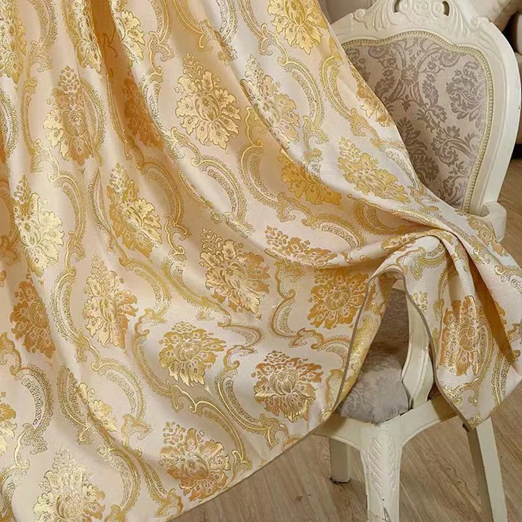 Luxury Curtains Set Jacquard Tulle Curtains, Living Room Cloth Fabric Blackout Curtains Bedroom Home Decor Drapes/