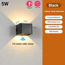 LED rechargeable wall light human body sensor USB cordless wall night lamp for Bedside bedroom Corridor