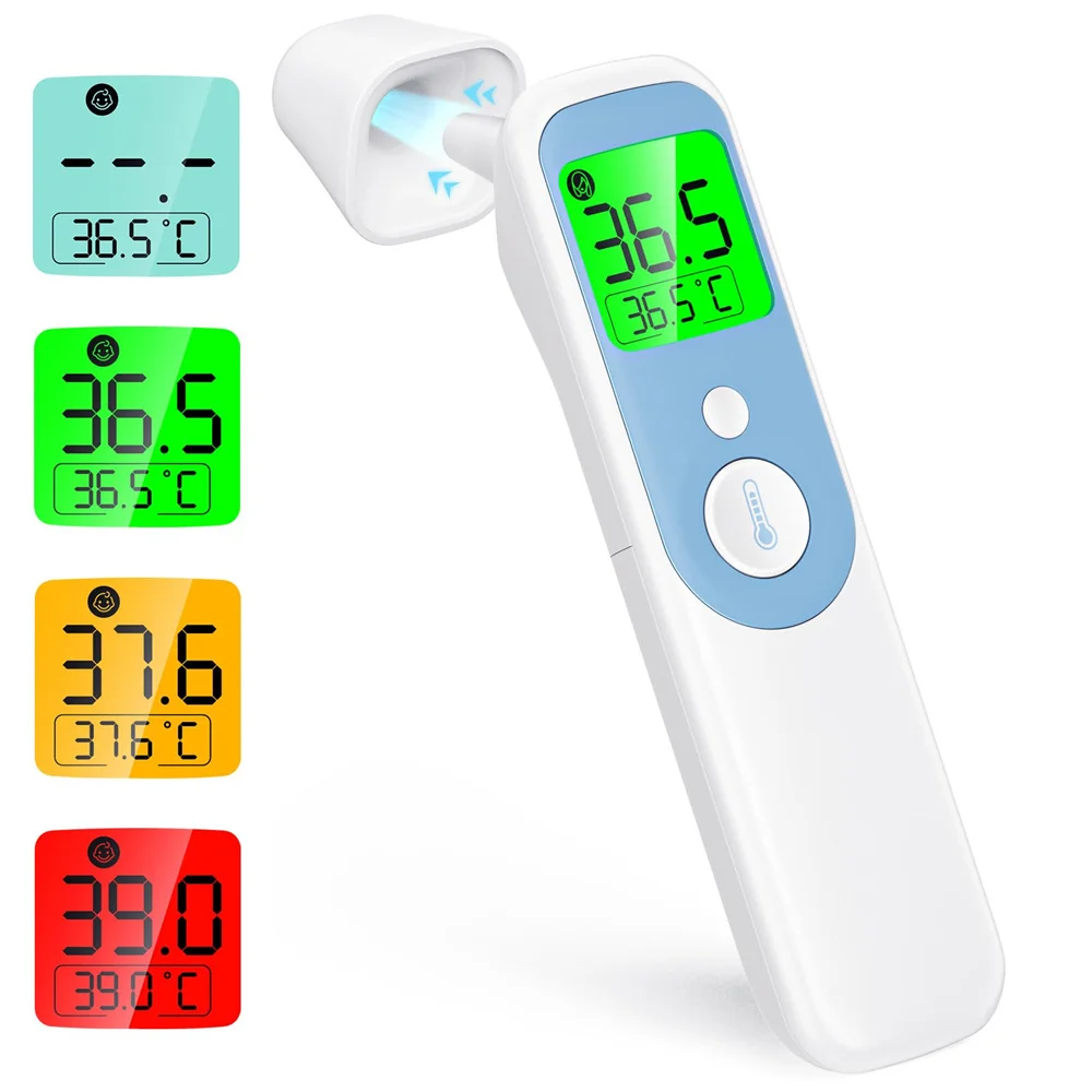 Digital Infrared Forehead and Ear Thermometer Gun for Adults and Kids with Fever Alarm Electric Power Source Chinese Version