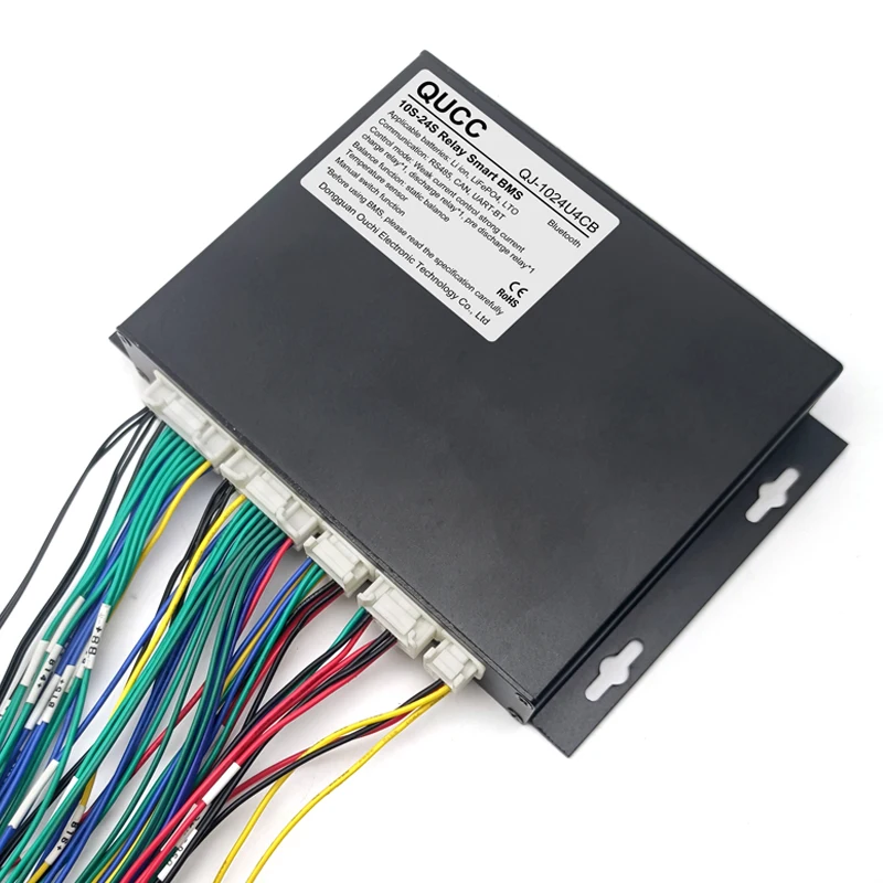 Qucc 10S-24S Smart BMS Same port relay 500A Li ion Lifepo4 LTO UART BT RS485 CAN Switch function