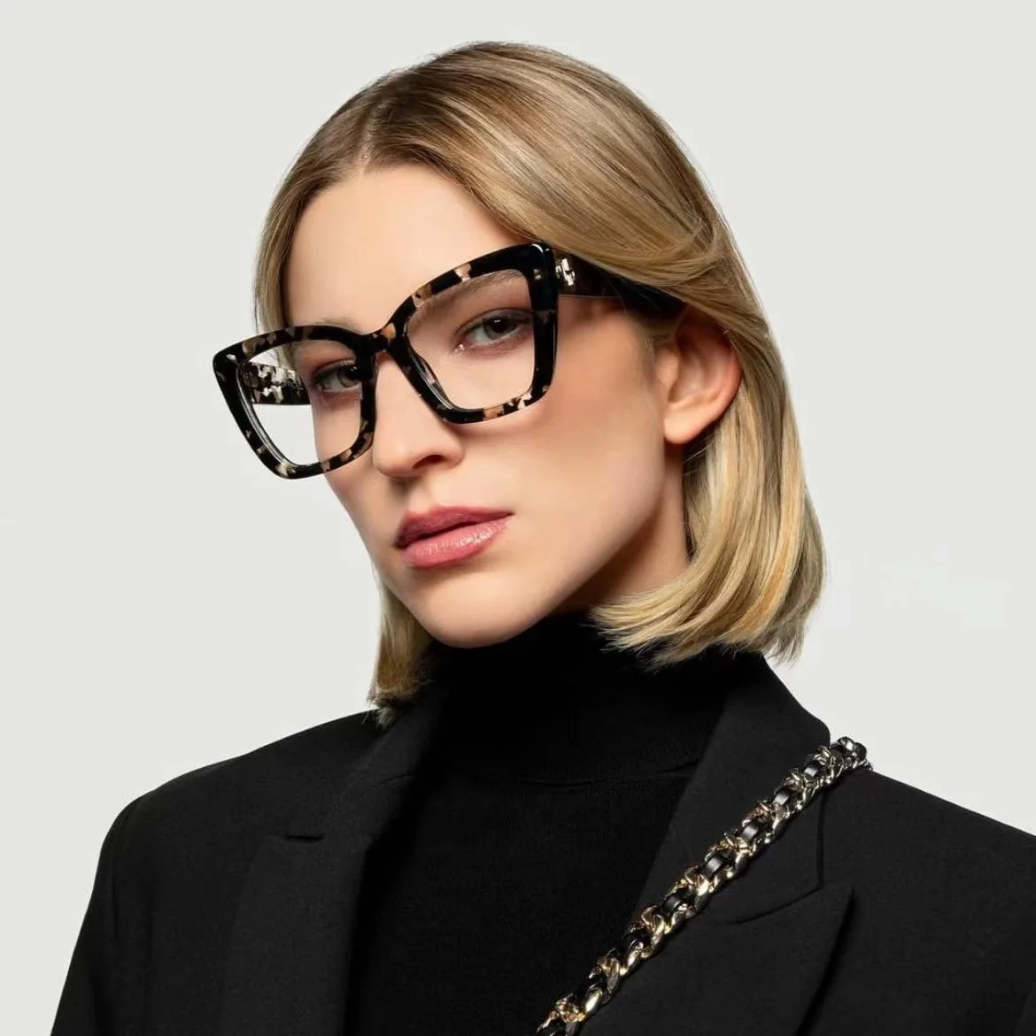 Anti blue light large frame glasses new arrival street photo glasses frame can be matched with myopia glasses frame for unisex