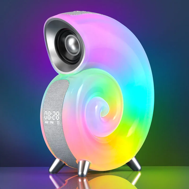 APP control Conch Smart Music Atmosphere Lamp Wireless Dazzling Music Sync Ambient Night Light Wake Up Light with BT Speaker
