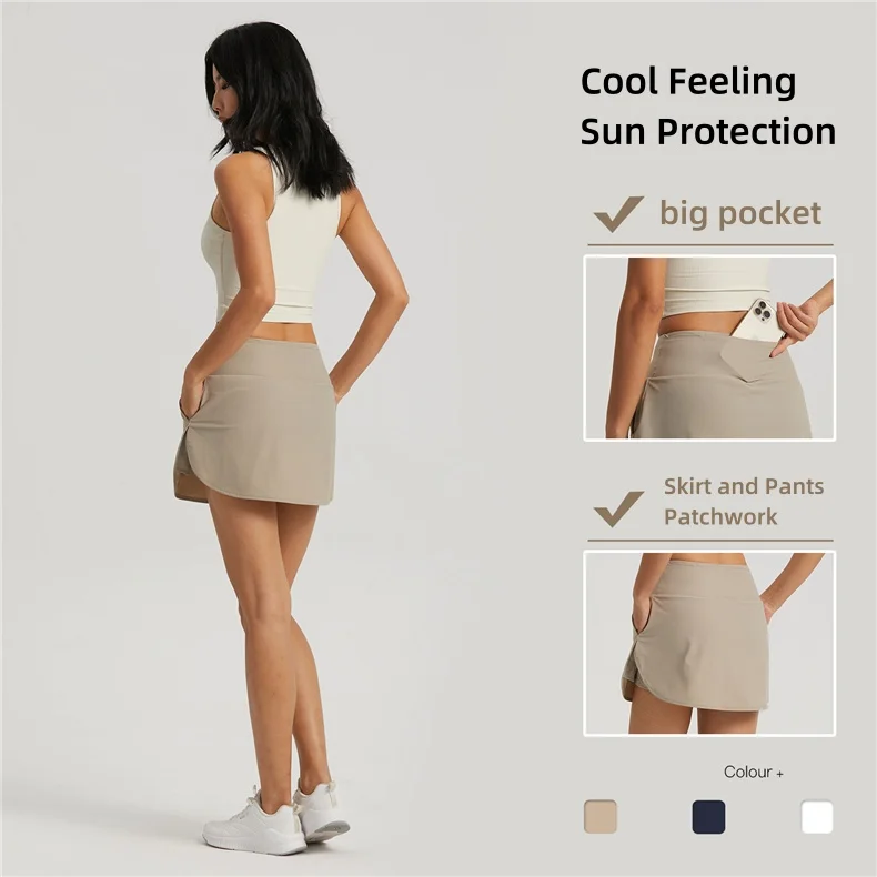 New Trend Golf Skirt Breathable Cooler Sun Protection Safety  Outdoor Sports Tennis Skirt