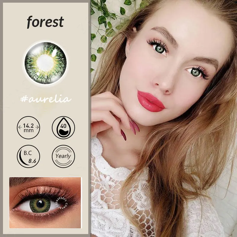 Forest K37 14.2Mm Aurelia Color Eyes Soft Natural Lentes De Contacto Yearly Lenses Wholesale Contact Lenses Manufactured