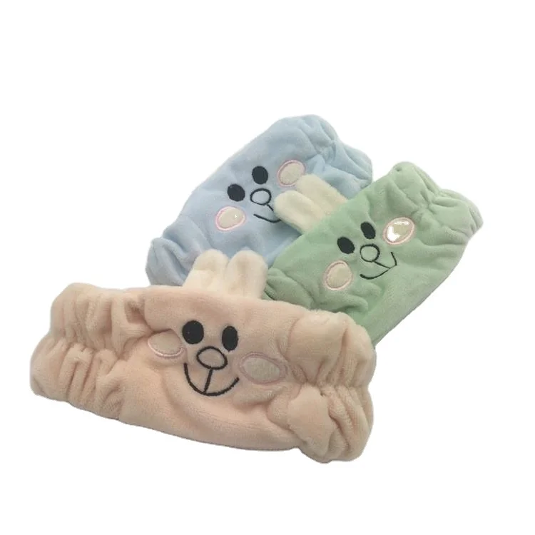 Милая эластичная широкая головка для ванны девушек с макияжем лицо Кролик кошка теплый пояс головы