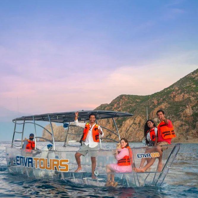15 person crystal passenger boat transparent clear boat with engine motor