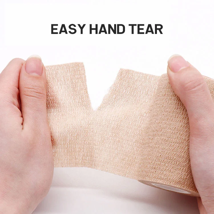 WinFair Wholesale Non Woven Sterile Flexible Fabric Hydrocollic Self-Adhesive Bandages Wrap Tattoo Grip Camo Cohesive Bandage