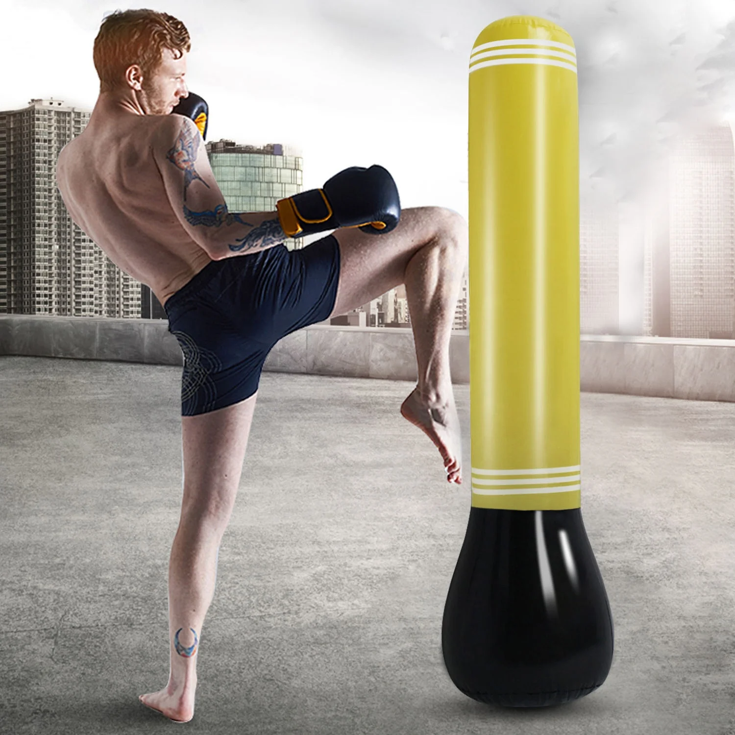 
inflatable fitness Boxing sandbag Vertical household column to relieve pressure vent boxing sandbag 