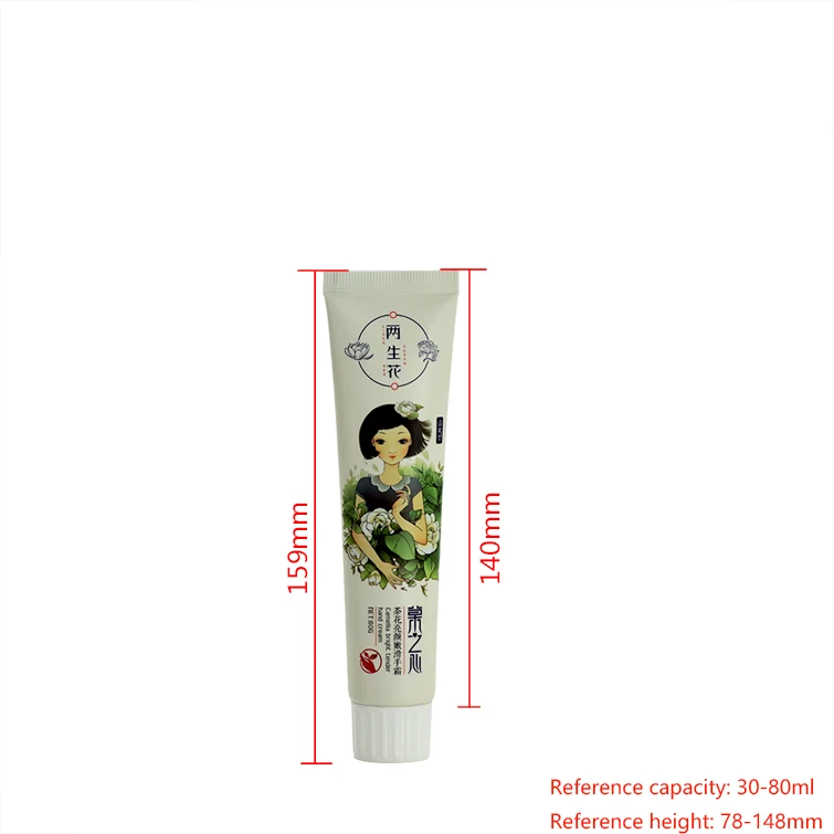 28mm Slanted Top Ribbed Cap Tube Soft Squeeze Packaging for Toothpaste Creams Lotions and Gel Containers